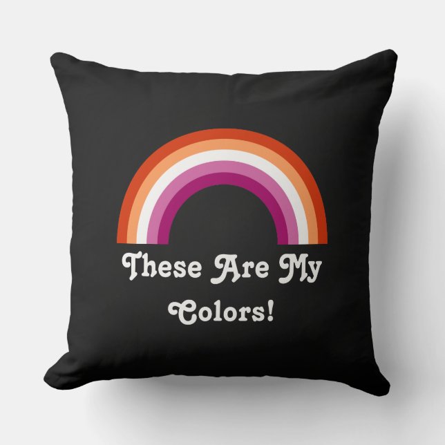 Lesbian  pride rainbow Throw Pillow (Front)