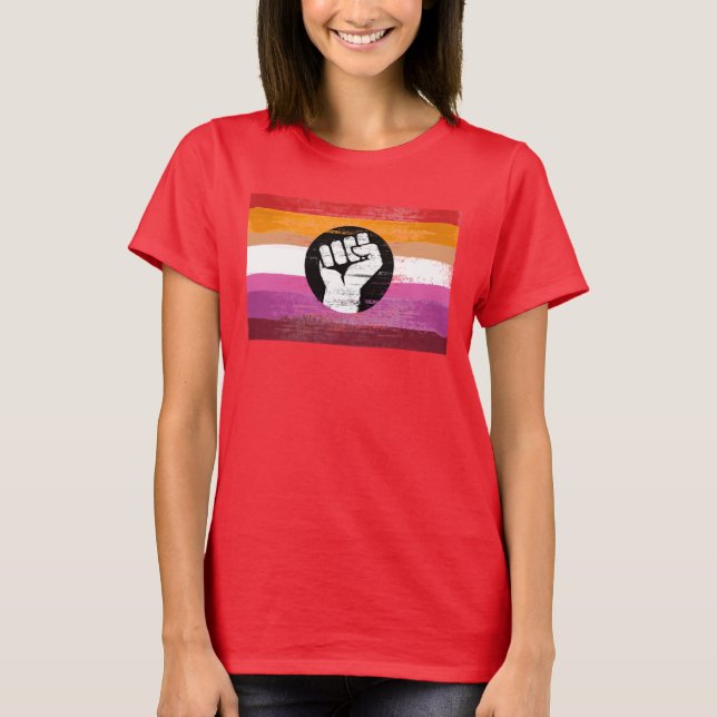 Lesbian Pride Resistance Flag T-Shirt (Front)
