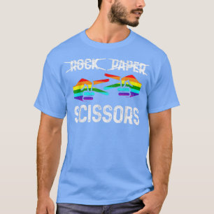 Lesbian Pride Rock Paper Scissors Funny LGBTQ Rain T-Shirt