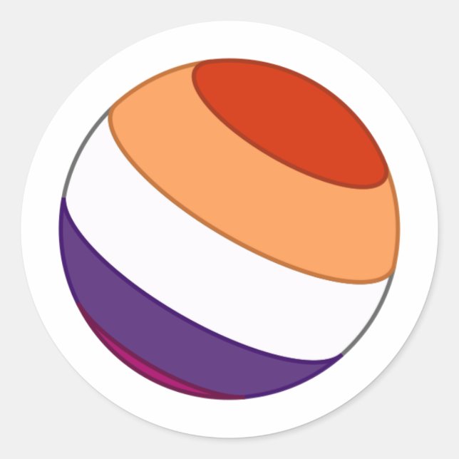 Lesbian Pride Sphere Classic Round Sticker (Front)