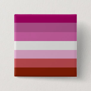 LESBIAN PRIDE STRIPES 15 CM SQUARE BADGE