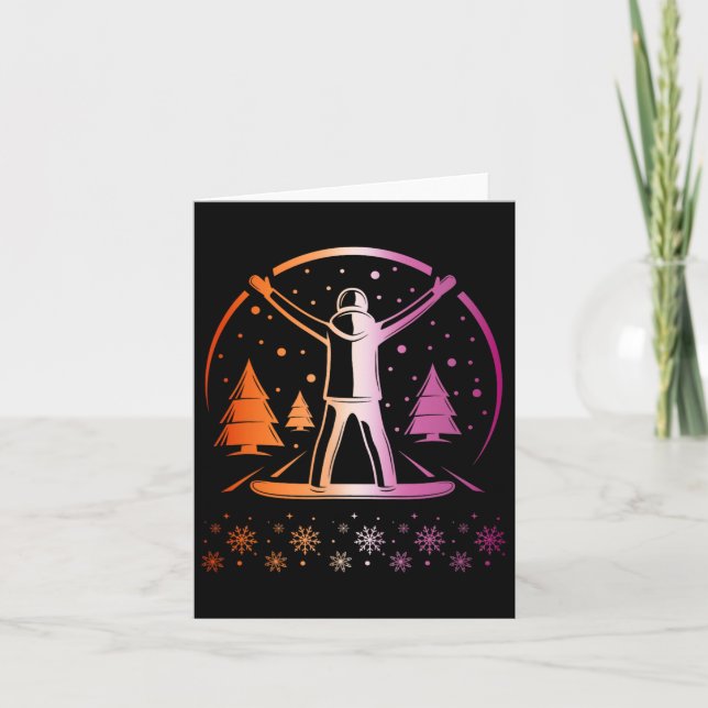 Lesbian Pride Subtle Lgbtq Snowboarding Winter Out Card (Front)