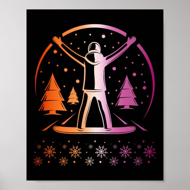 Lesbian Pride Subtle Lgbtq Snowboarding Winter Out Poster (Front)