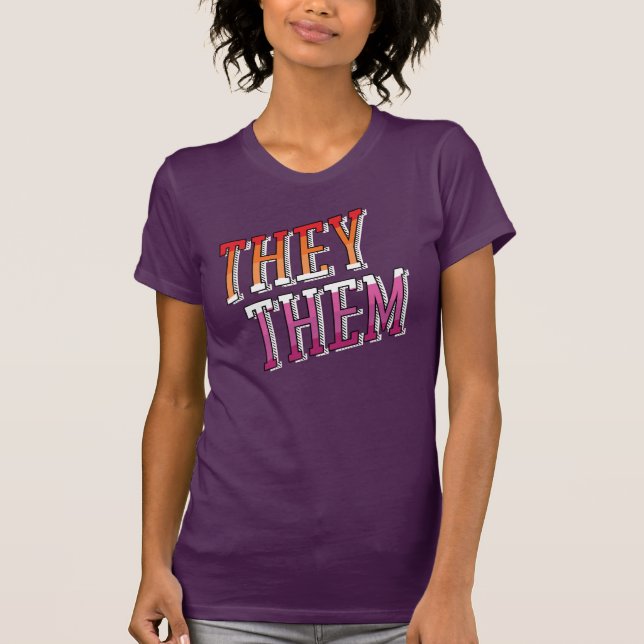 Lesbian Pronoun Pride T-Shirt (Front)