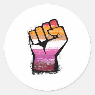 Lesbian Protest Fist Classic Round Sticker