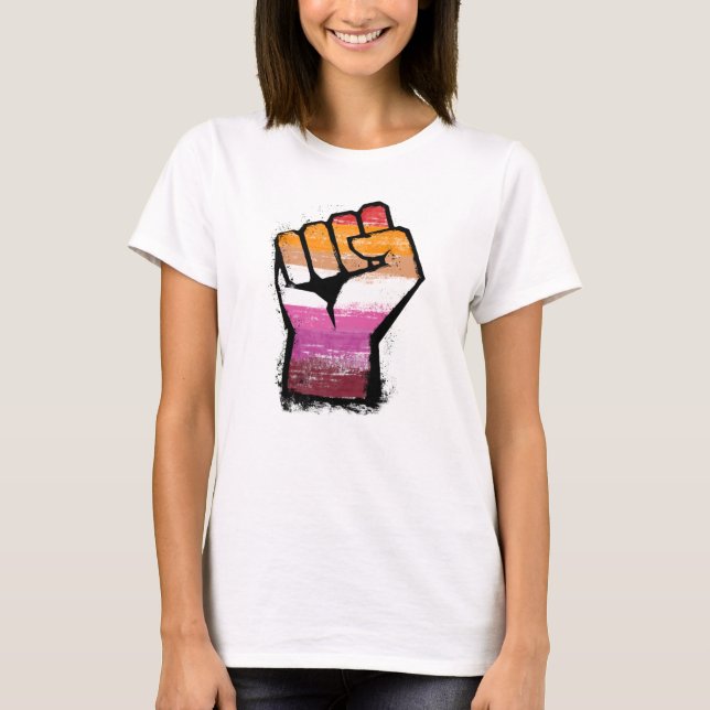 Lesbian Protest Fist T-Shirt (Front)