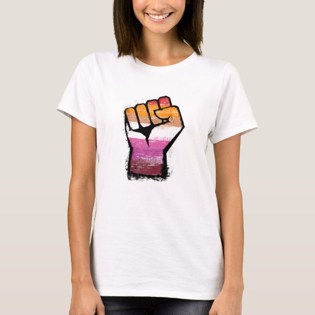 Lesbian Protest Fist T-Shirt (Front)