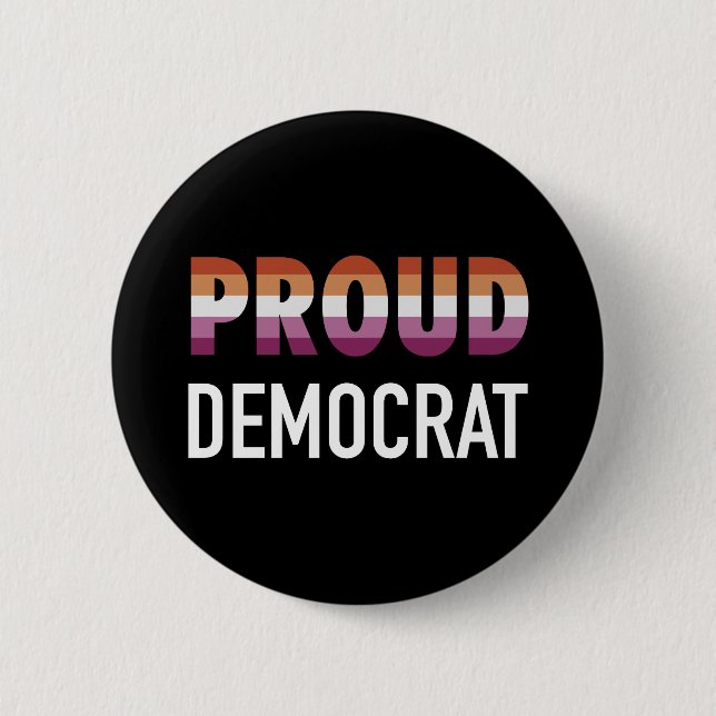 Lesbian Proud Democrat 6 Cm Round Badge (Front)