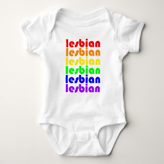 Lesbian Rainbow Baby Bodysuit (Front)