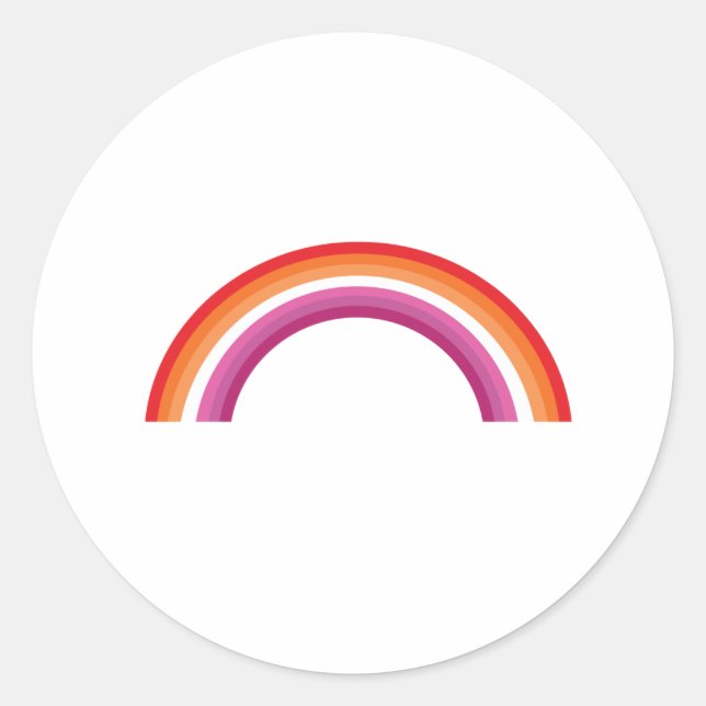 Lesbian Rainbow Sunset Classic Round Sticker (Front)