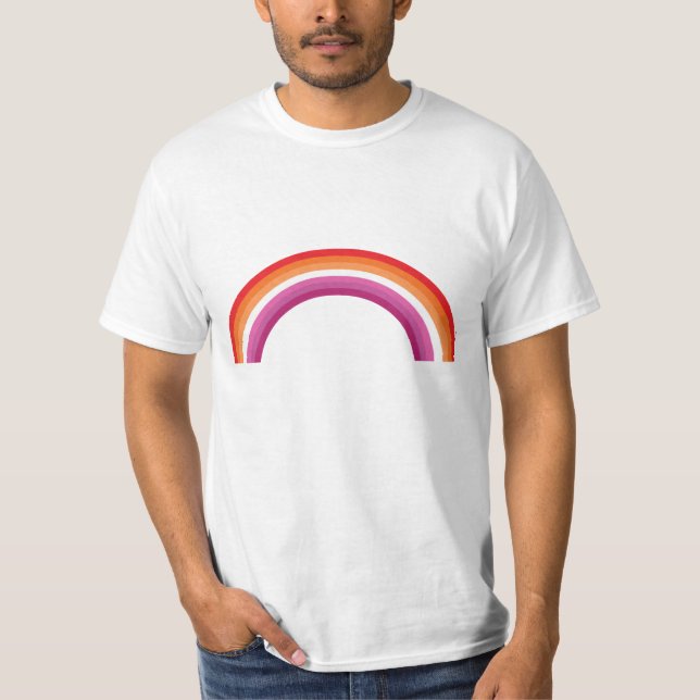 Lesbian Rainbow Sunset T-Shirt (Front)