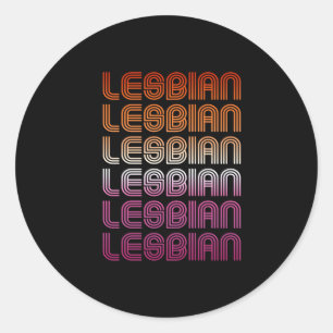 Lesbian Retro Pattern Design Classic Round Sticker