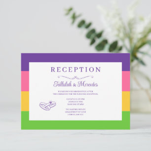Lesbian Saphic Flag Wedding Reception Cards