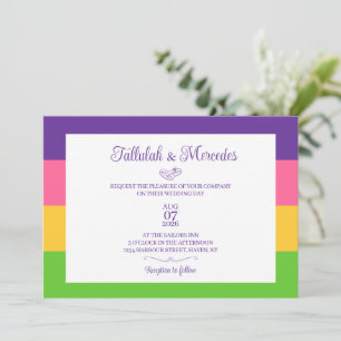 Lesbian Sapphic Flag Wedding  Invitation
