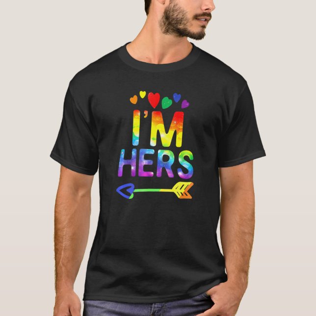 Lesbian She's Mine Couples Matching I'm Hers Lgbt  T-Shirt (Front)