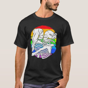 Lesbian Skeleton Couple - Lesbian Pride For Hallow T-Shirt