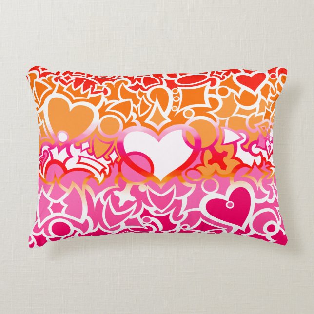 Lesbian Sunset Pride Squiggle Decorative Cushion (Front)