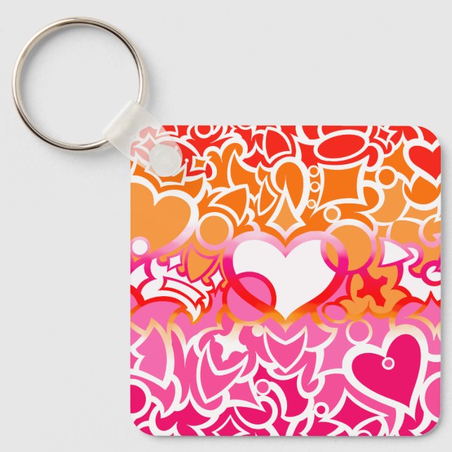 Lesbian Sunset Pride Squiggle Key Ring (Front)