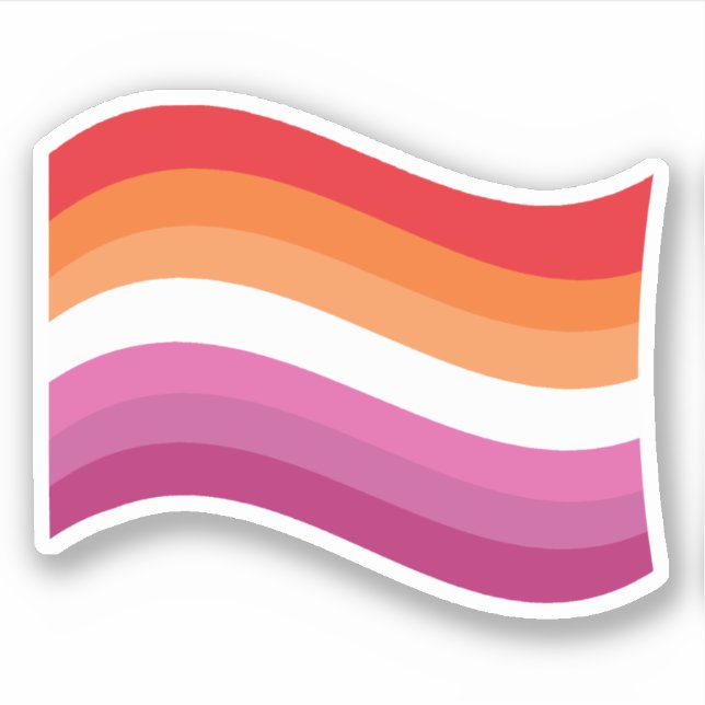 Lesbian Sunset Pride Wavy Flag (Front)