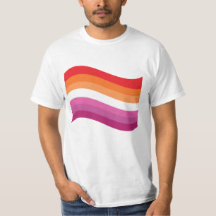 Lesbian Sunset Pride Wavy Flag T-Shirt