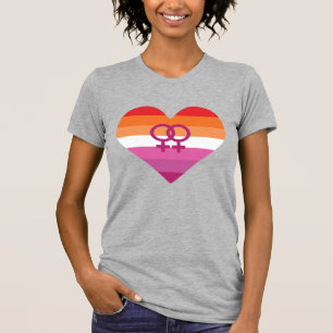 Lesbian Sunset WLW Heart T-Shirt