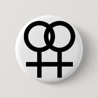 Lesbian symbol button - white