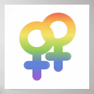 Lesbian Symbol Pride LGBTQ Rainbow Festival Month Poster