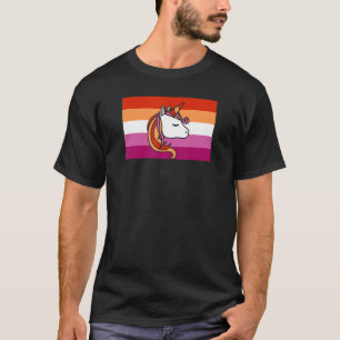 Lesbian Unicorn Love Lesbian Pride Flag Aesthetic  T-Shirt