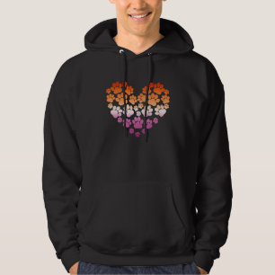 Lesbian Valentine's Day LGBT Subtle Cute Dog Paw L Hoodie