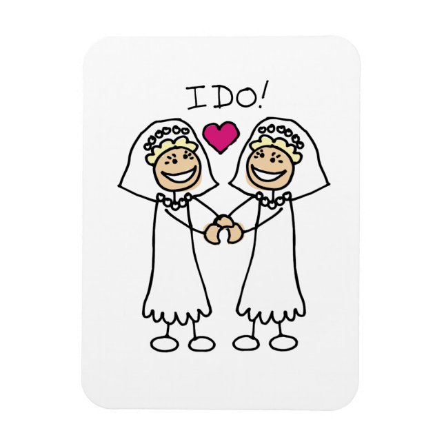 Lesbian Wedding Bridal Magnet (Vertical)