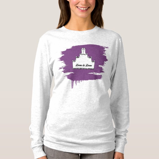 LESBIAN WEDDING CAKE LOVE T-Shirt (Front)