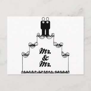 LESBIAN WEDDING CAKE MR AND MR - - - .png Postcard