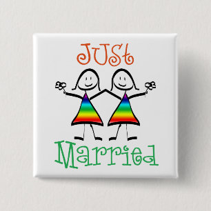 Lesbian Wedding Favours 15 Cm Square Badge