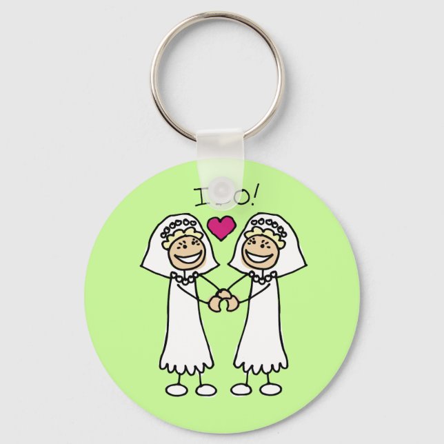 Lesbian Wedding Favours Key Ring (Front)