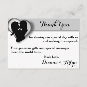 Lesbian Wedding Kiss Thank-You Cards