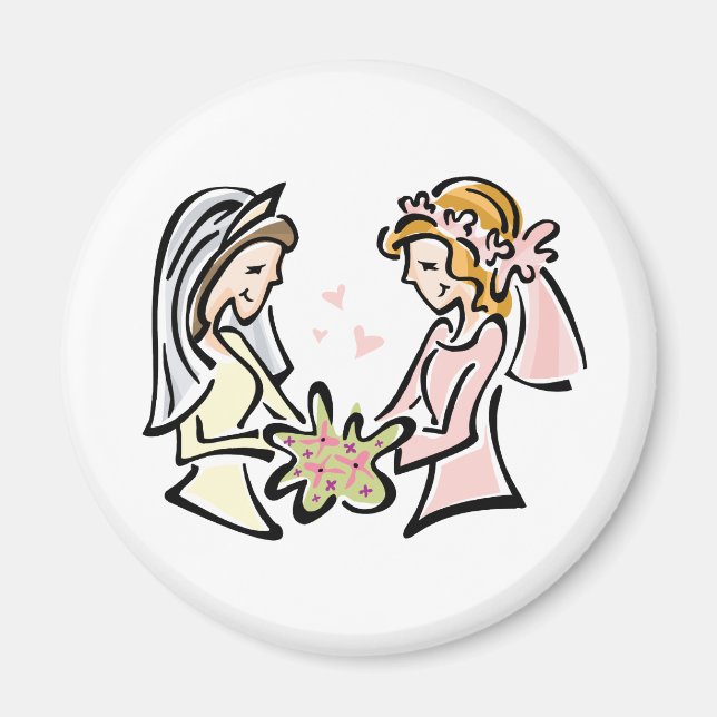 Lesbian Wedding Magnet (Front)