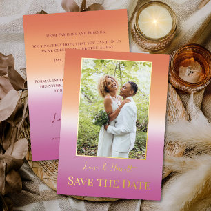 Lesbian Wedding Photo Pride Flag Gradient Gold