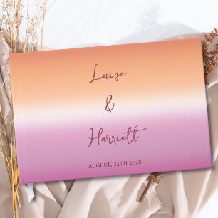 Lesbian Wedding Photo Pride Flag Gradient Guest Book