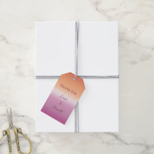 Lesbian Wedding Pride Flag Gradient Gift Tags