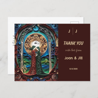 Lesbian Wedding Thank You Postcard