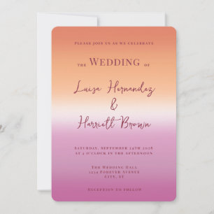 Lesbian Wedding Two Brides Pride Flag Gradient Invitation