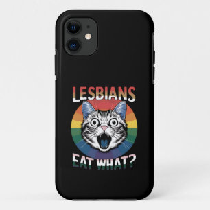 Lesbians Eat What Cat Humour LGBTQ Pride Flag Case-Mate iPhone Case