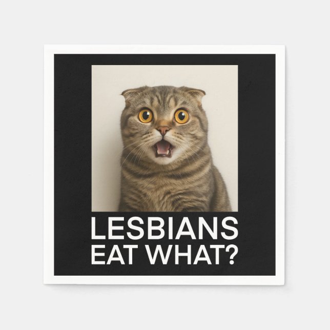 Lesbians Eat What Funny Napkin (Front)
