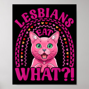 Lesbians Eat What Funny Shocked Korat Cat Pride Poster