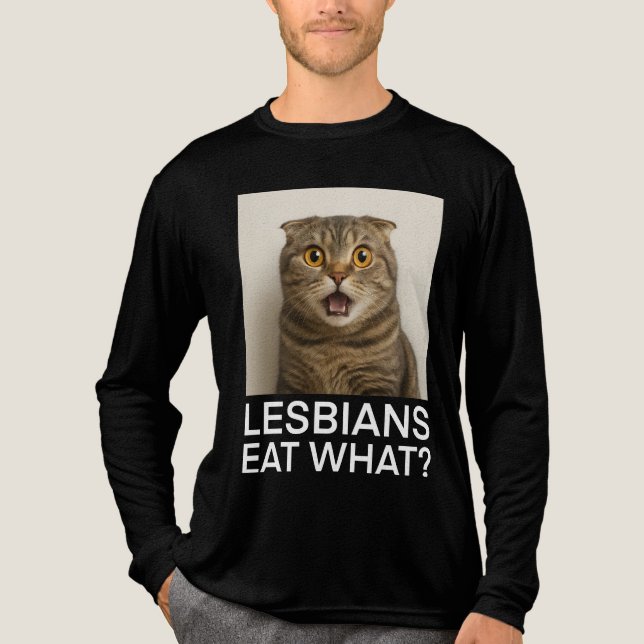 Lesbians Eat What Funny Tri-Blend Shirt (Front)