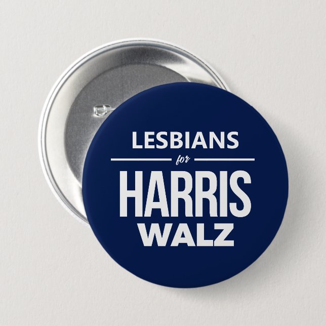 Lesbians for Harris Walz 7.5 Cm Round Badge (Front & Back)