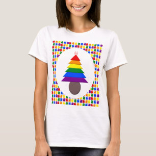Lesbians Rainbow Christmas Tree and Presents T-Shirt