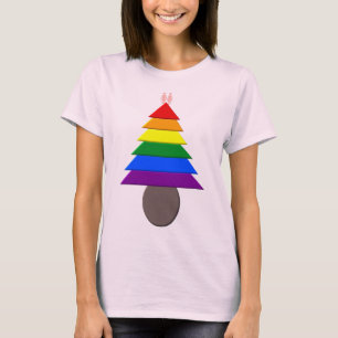 Lesbians Rainbow Christmas Tree T-Shirt