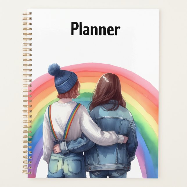 Lesbians Rainbow Drip Cute Planner (Front)