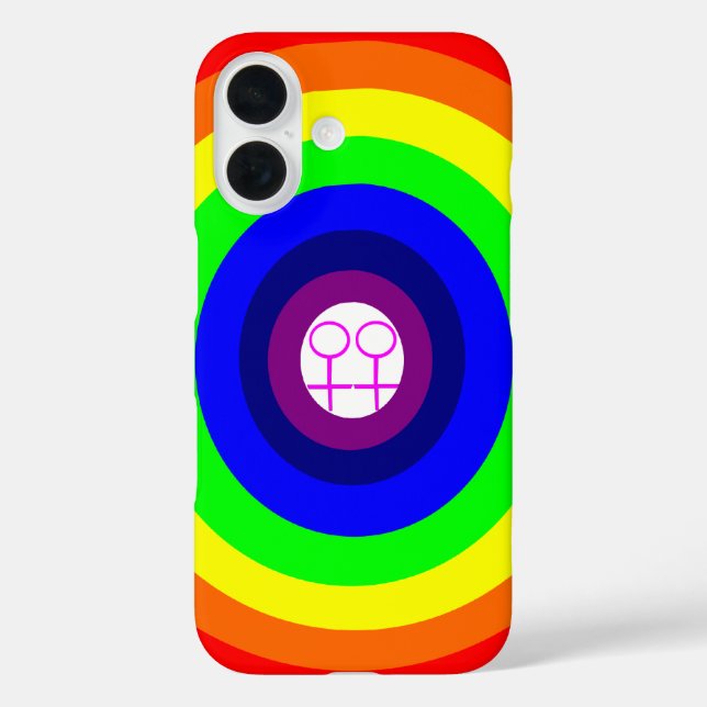 Lesbians Round Rainbow Case-Mate iPhone Case (Back)